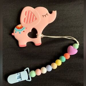 Pink elephant teething set brand new